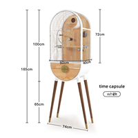 Cage à perroquets de luxe en acier inoxydable, villa pour oiseaux en bois massif, configuration intérieure DIY, grande volière pour ara, gris africain, conure