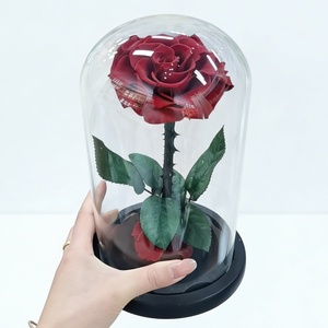Rose éternelle sous cloche en verre, plusieurs tailles, cadeau pour la Saint-Valentin, Noë<span class=keywords><strong>l</strong></span>, décoration d'intérieur, ornement, directement <span class=keywords><strong>de</strong></span> <span class=keywords><strong>l</strong></span>'usine - Product Image 3