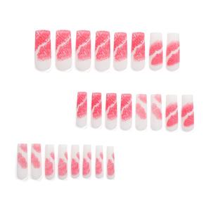 Día de San Valentín caramelo romántico estampado de labios <span class=keywords><strong>mate</strong></span> 24 piezas prensa larga en <span class=keywords><strong>uñas</strong></span> artificiales acrílico 3140 - Product Image 2