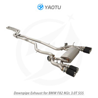 YT 304 sistem knalpot Valved, knalpot Stainless Steel Valved Performance Catback untuk BMW F87 M2c 3.0T S55