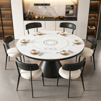 Intelligentes Hochwertiges Modernes Minimalistisches Esstisch-Set aus Kohlenstoffstahl mit Eingebauter Induktionskochplatte und Wärmeplatte, Elektrisches Wohnmöbel