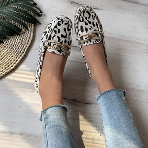 Chaussures plates décontractées à semelle souple avec strass pour femme, style mule, nouvelle collection printemps, grandes tailles, imprimé léopard - Product Image 2