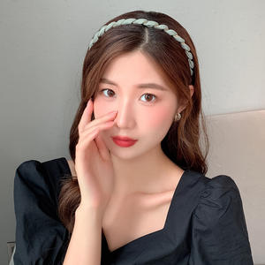 Bandeau d'été pour femmes élégant cerceau à cheveux torsadé fin tout-match faisceau de cheveux de sortie français <span class=keywords><strong>Simple</strong></span> fée carte de cheveux maille chapeaux - Product Image 2