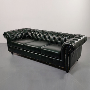 Divano divano italiano in pelle minimalista nordica <span class=keywords><strong>3</strong></span> posti lusso nero classico Set Vintage divano componibile soggiorno mobili - Product Image 3