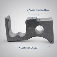 Support en fonte ductile GGG50 sur mesure, usiné CNC de précision, pour équipement industriel