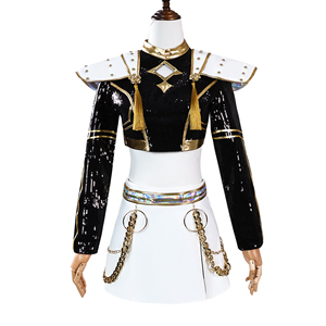 Ecowalson Kpop <span class=keywords><strong>Devil</strong></span> Hunting Group Cos ropa Anime animación juego de rol negro Oro cantando ropa Mira Cosplay ropa - Product Image 5