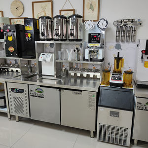 Évier de barre en acier inoxydable commercial avec établi de planche de vidange pour les magasins de thé à bulles de cocktail de thé au lait 220v nouvel état - Product Image 5