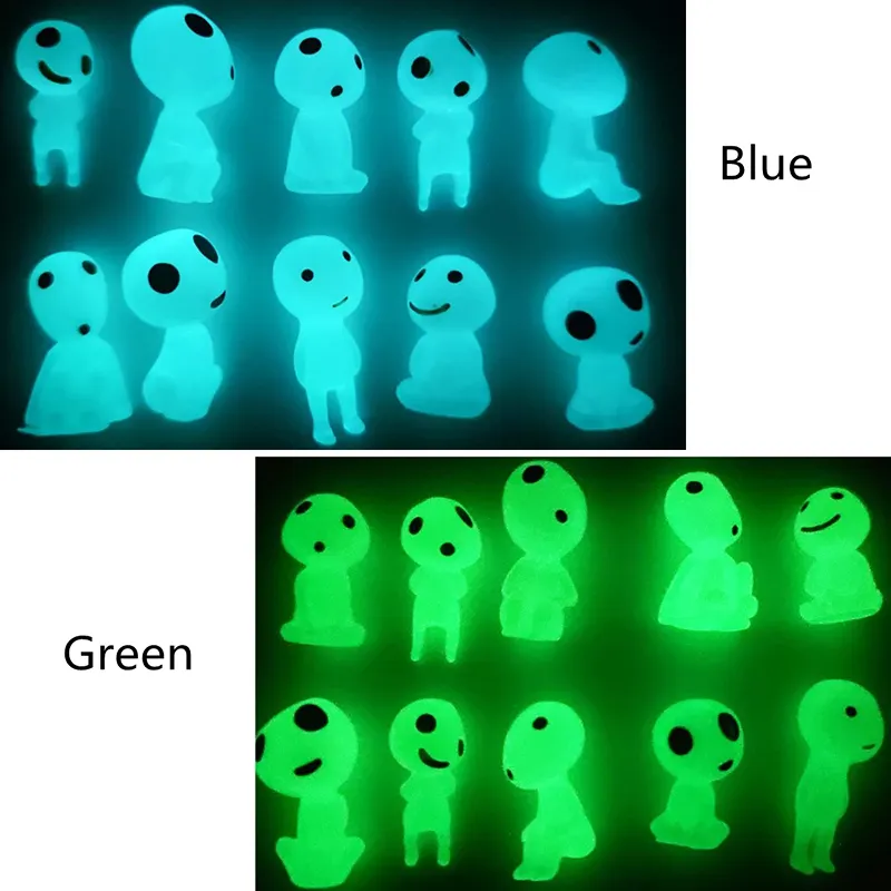 10 Pcs diversi accessori da giardino fatato Glow in Dark Tree Elves Garden Decor kit fantasma luminoso in miniatura per Micro paesaggio