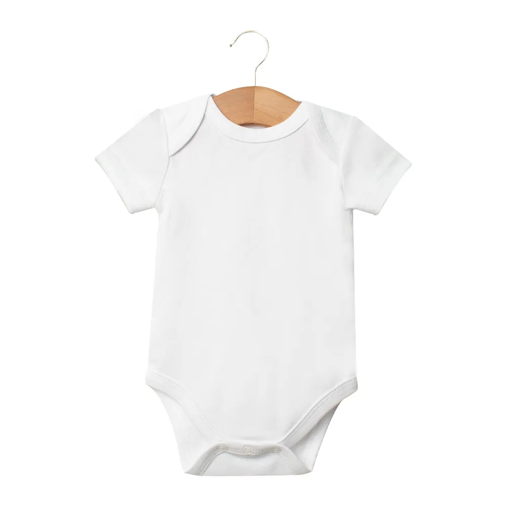 OEM 100% cotone organico Soild colore bianco Unisex vestiti neonato tuta bambino pigiama pagliaccetto tutina bambino