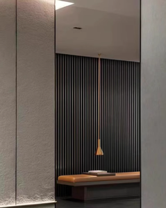 Panel de pared de rejilla para decoración de interiores con diseño de grano de madera 3D y revestimiento de Panel de pared estriado WPC compuesto de plástico y madera - Product Image 5