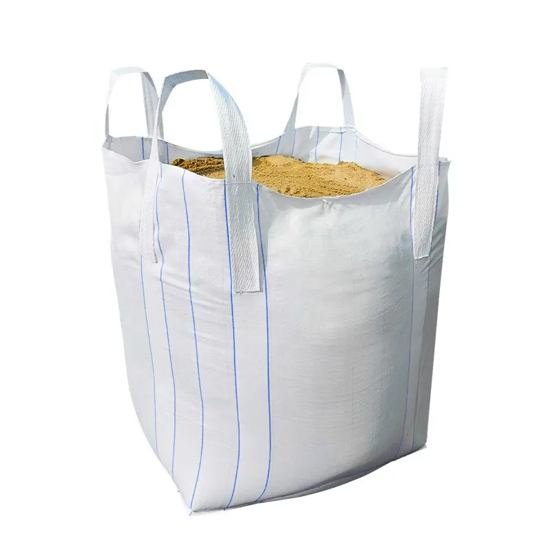 पीपी थोक बैग के साथ यूवी इलाज के लिए सीमेंट रेत बोरियों बड़ा जंबो बैग आकार 90x90x90 100% कुंवारी सामग्री बैग