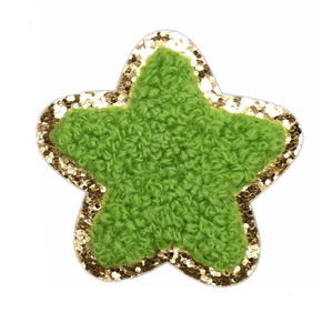 Apliques de moda Estrellas brillantes Parches de chenilla Pegar en el sombrero Ropa Logotipo de dibujos animados personalizado Hierro en parches de chenilla bordados - Product Image 6