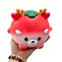 Jouet Squishy SY Grand Cerf Fraise à Remontée Lente, Anti-Stress, à Presser, Réaliste, Mignon, Créatif, en Mousse PU, Sensoriel, Vente en Gros