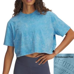 T-shirt court d'été pour femme de haute qualité personnalisé, taille Pule, graphique 3D, streetwear, haut court pour femme - Product Image 1