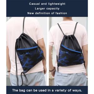 Bolsa Deportiva Personalizada Ecológica de Poliéster con Cordón, Impermeable, con Patrón de Letras, Cierre de Hombro, Reutilizable - Product Image 6