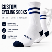 Chaussettes de cyclisme techniques respirantes, anti-humidité, avec soutien de la voûte plantaire et semelle coussinée, logo personnalisé