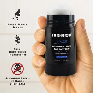 YURHERSU Private Label 72 Hrs Body Deodorant Solid Cream Sandalwood Underarm Deodorant Stick