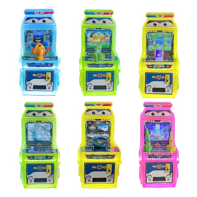 Interactive Indoor Kids Arcade Machine Coin Operated Mini Driving Simulator with Retro Video Games Gun Shooting Amusements