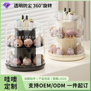 ที่ใส่ปากกาพลาสติกแบบหมุนได้พร้อมกล่องเก็บของแบบมีฝาปิดสำหรับจัดระเบียบโต๊ะสำหรับนักเรียน - Product Image 4