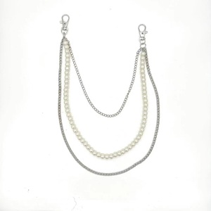 โซ่คาดเอวสไตล์ฮิปฮอปเมทัลประดับมุกสามชั้น แฟชั่นลำลองสำหรับทุกเพศ โซ่ประดับตัวแบบมุกเทียม อุปกรณ์เสริมสำหรับเต้นสตรีทแดนซ์ - Product Image 5