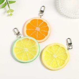 Emulation Fruit Orange Citron Lime Tranche Mince PVC Résine Porte-clés Couple Bourse Sac À Dos Pendentif Porte-clés Dangle Chaîne Charme Bijoux - Product Image 2