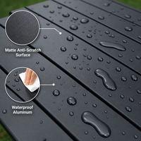 Table de pique-nique portable carrée en acier au carbone renforcé haute stabilité, robuste, imperméable, pour la plage, le camping en plein air