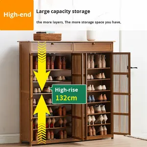 Mobile Porta Scarpe di Lusso Integrato per Ingresso, Armadio Verticale Multistrato con Cassetti Alti per Camera da Letto - Product Image 2