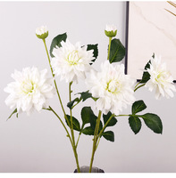 Nouvelle Composition Florale Artificielle de Dahlias en Soie Faits Main, à Longues Tiges, Colorés et Doux, pour Décoration Intérieure et Photographie de Mariage