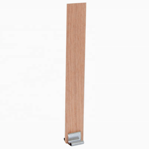 Mèches de bougies plates en <span class=keywords><strong>bois</strong></span> avec pinces et base adhésive, pour bougies crépitantes sans fumée, fournitures de fabrication de bougies DIY, prix de gros usine - Product Image 4