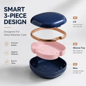 Boîte de rangement pour appareil dentaire premium, étui transparent pour aligneurs, étui orthodontique portable, support hygiénique protecteur pour appareils invisibles - Product Image 3