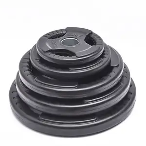 Fitness Power Barbell esercizi piastra per sollevamento pesi in vendita piastre per allenamento con pesi in ferro rivestito in gomma Tri-Grip