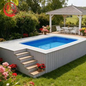 Piscina Contenitore WPC Rettangolare/Quadrata in Legno Durevole, Design Personalizzato Tutto in Uno, 4m 6m 7m, per Adulti e Bambini, Ideale per l'Estate - Product Image 2