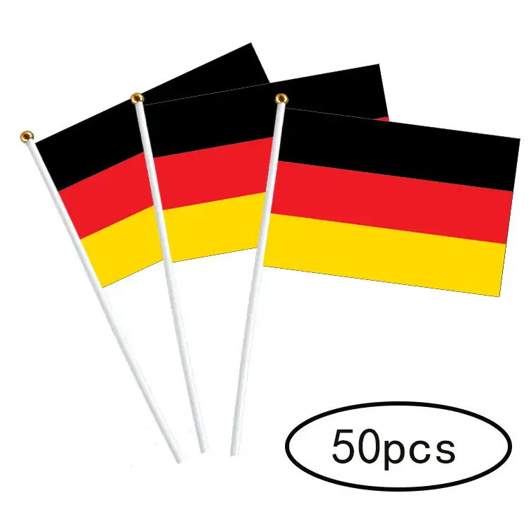 जर्मनी राष्ट्रीय ध्वज कस्टम मुद्रित 14*21cm जर्मन हाथ झंडा स्टॉक थोक