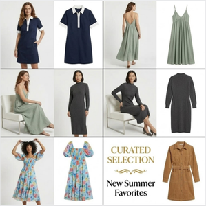 Summer Crinkle Texture V Neck Adult Dresses, Daily Women Outfit, Random Mix <b>Mixed</b> Patterns Wholesale Combined Container Shipment - Product Image 1