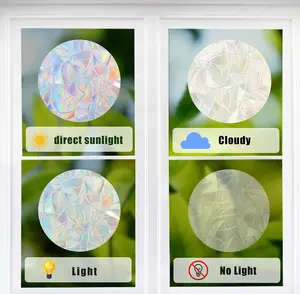 Non Adhesive Rainbow Suncatcher Sticker Custom Shape Window Decorative Film Static Window Clings