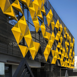 Trang Trí Ngoài Trời Nhôm Bên Ngoài Bức Tường Laser Cut House Ốp Kim Loại Mặt Tiền Vàng Đục Lỗ Bảng Thiết Kế Cho Windbreak - Product Image 2