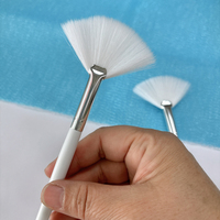 1Pc Nail Art Brush Liner Gradiënt Waaiervorm Houten handvat Stof Glitter Poeder Remover Pen 3D Schilderen Gel Nagelborstel