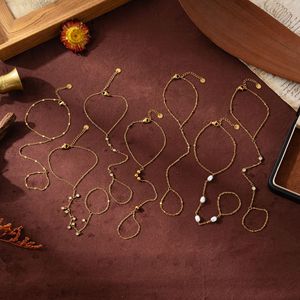 Nueva Pulsera <span class=keywords><strong>de</strong></span> Cadena <span class=keywords><strong>de</strong></span> Mano <span class=keywords><strong>de</strong></span> Acero Inoxidable <span class=keywords><strong>de</strong></span> Alta Calidad para Mujer, Brazalete Esclavo, Anillo, Joyería Impermeable para Boda - Product Image 2