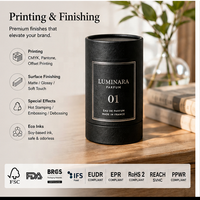 Emballage en tube de carton rigide de luxe sur mesure, boîte cylindrique ronde avec impression de logo pour parfum, cosmétique, bougie, cadeau