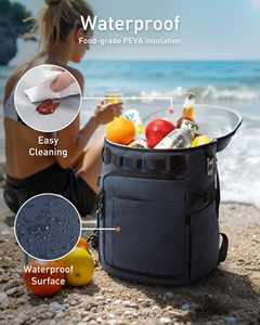 Sac à dos isotherme souple de grande taille avec compartiment à fermeture éclair pour dégagement facile, idéal pour les repas en extérieur - Product Image 3