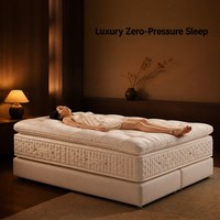 Matelas Orthopédique Ultra-Luxe Artisanal en Crin de Cheval et Laine, à Ressorts Indépendants, Extra Doux, pour Chambre d'Hôtel et Villa, Blanc Cygne, Chine
