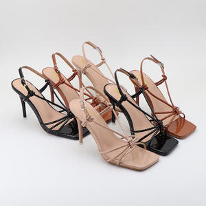 Escarpins à talons hauts et fins pour femmes, sandales à lanières croisées et à talons carrés pour dames, taille Plus 35-42 - Product Image 5