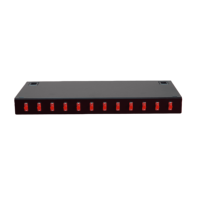 Panel Patch Fiber Optik Single-mode 12-core 12-port dari Lembaran Baja Galvanis LC yang Dipasang di Rak untuk