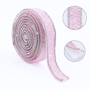 Wholesale 1cm Bling Self-Adhesive <strong>Resin</strong> Mesh <strong>Strips</strong> with Round Point Back Rhinestones for Bags &amp; Shoes Decoration - Product Image 6