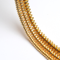 Perles d'espacement en hématite plaquées or 18 carats pour la fabrication de bijoux