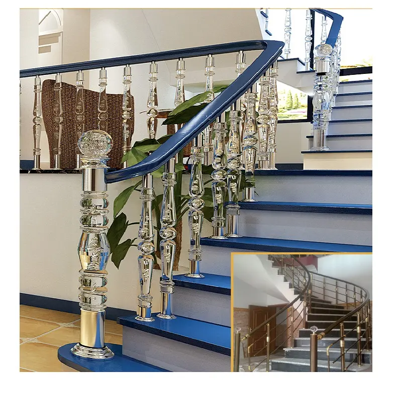 Takara — colonne de Balustrade en acrylique, Tube rond, luxueux et en cristal, pour escaliers, balcon, Design moderne