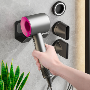 Dyson Hair Dryer Nozzle Holder Magnetic Wall Mount Storage <b>Bracket</b> Punch Free Round <b>Black</b> Gunmetal White - Product Image 2