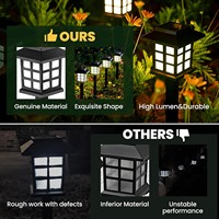Lampes solaires LED CXS étanches pour allées extérieures, lumière blanc chaud, commande par bouton-poussoir pour jardins et allées