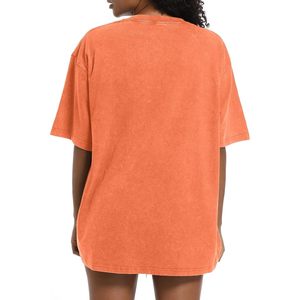 T-shirt en coton surdimensionné FOXA pour femme, manches courtes, col rond, coupe ample, style décontracté vintage grunge - Product Image 3