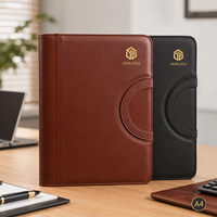 Porte-documents A4 en cuir, directement de l'usine, avec poignée intégrée et logo doré, en stock pour cadres, réunions, cadeau de bureau